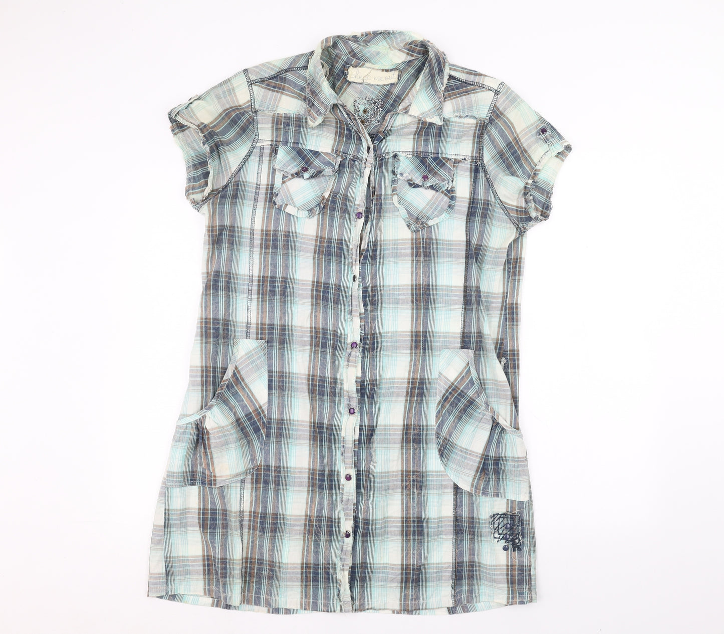 E-vie Womens White   Basic Button-Up Size 16