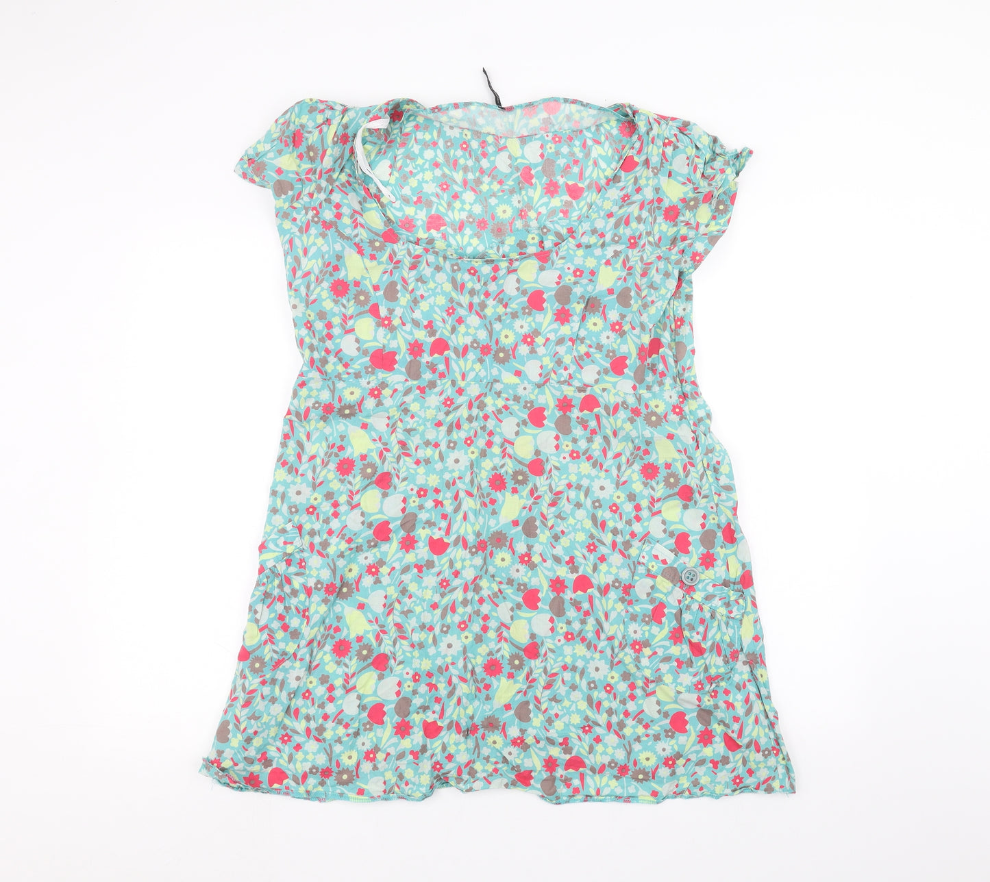 E-vie Womens Blue Floral  Basic Blouse Size 16