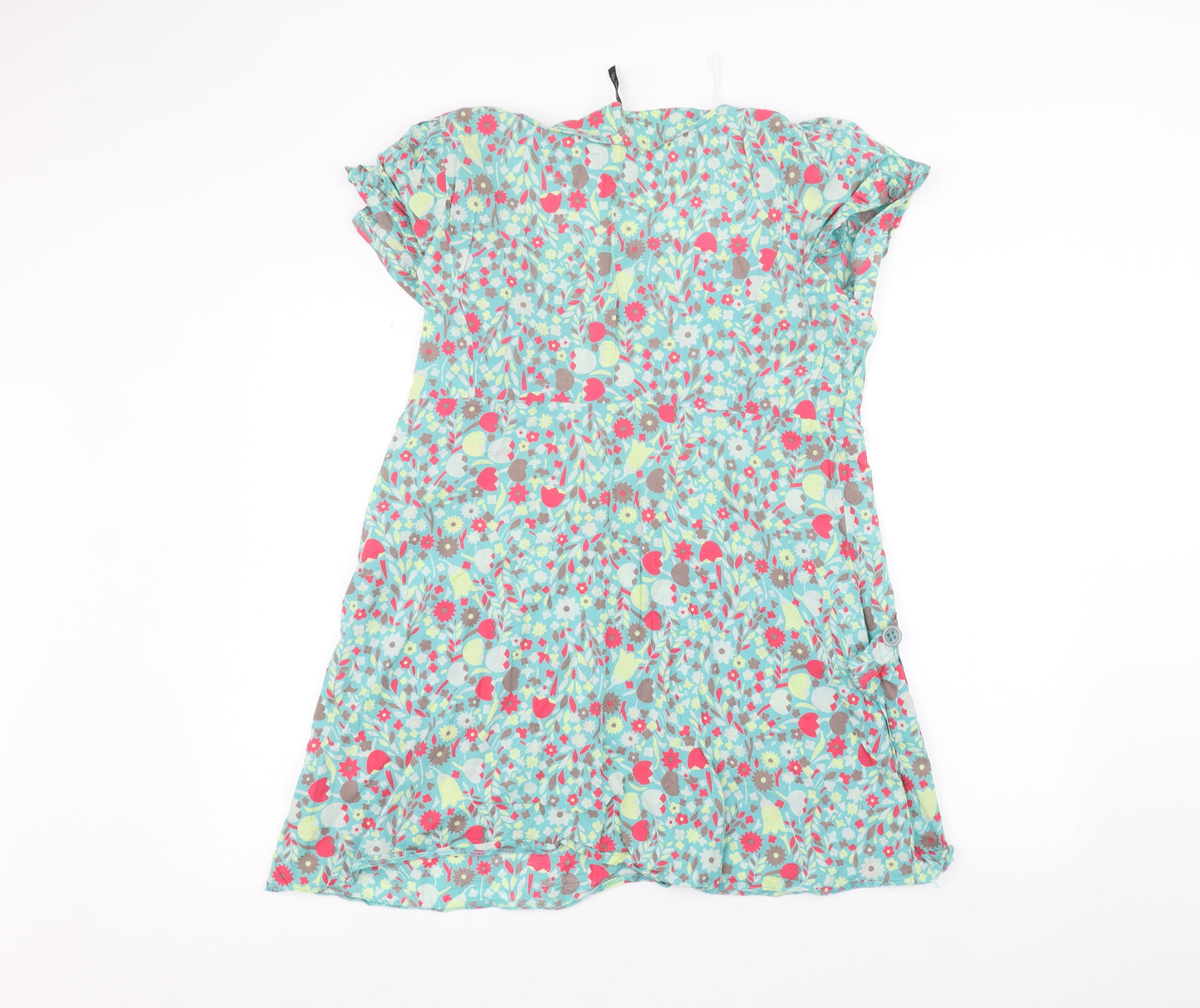E-vie Womens Blue Floral  Basic Blouse Size 16