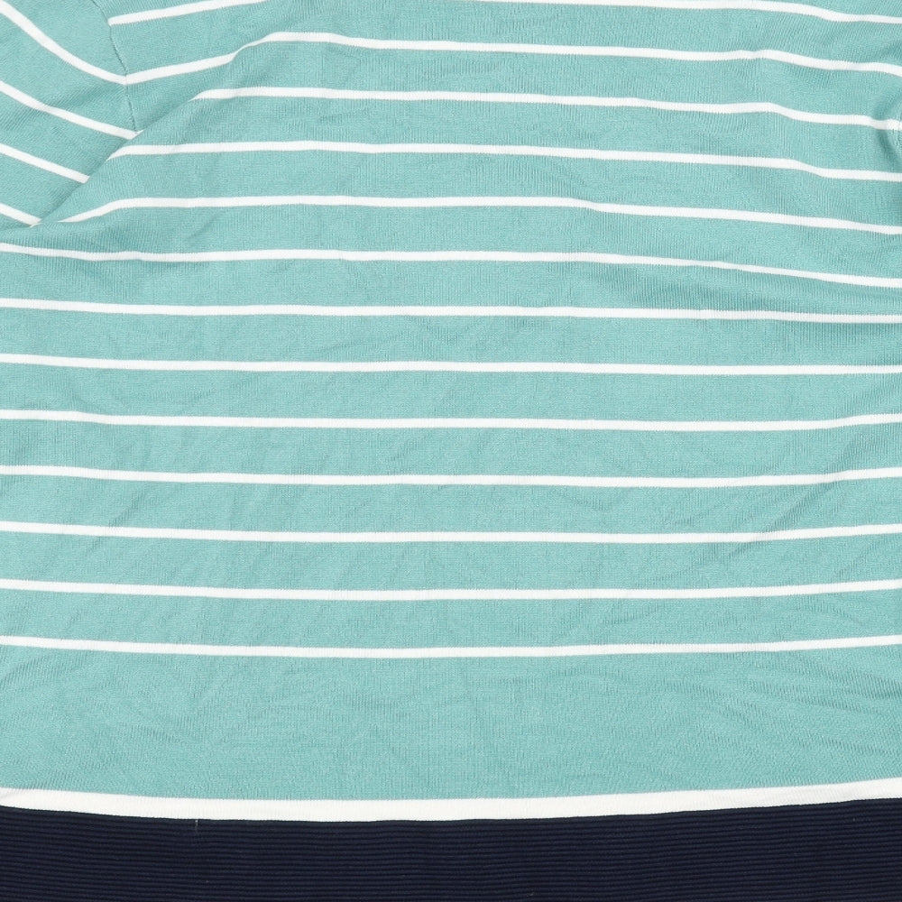 Bonmarché Womens Green Striped  Basic T-Shirt Size 16