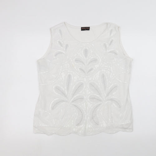 anna rose Womens White   Basic T-Shirt Size XL