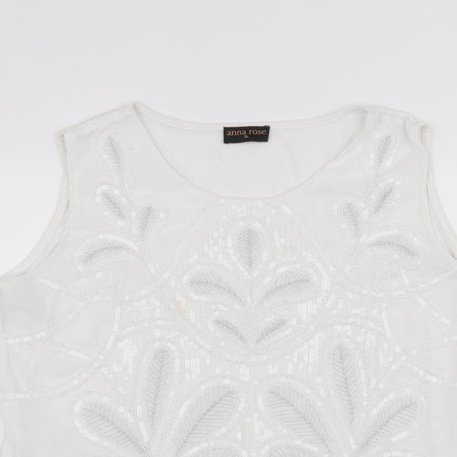 anna rose Womens White   Basic T-Shirt Size XL