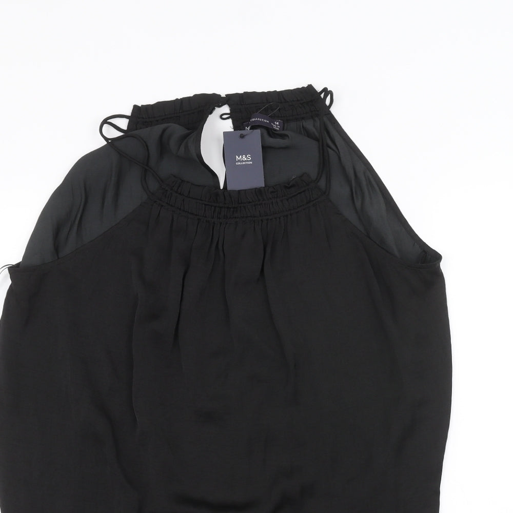 Marks and Spencer Womens Black   Basic Blouse Size 14