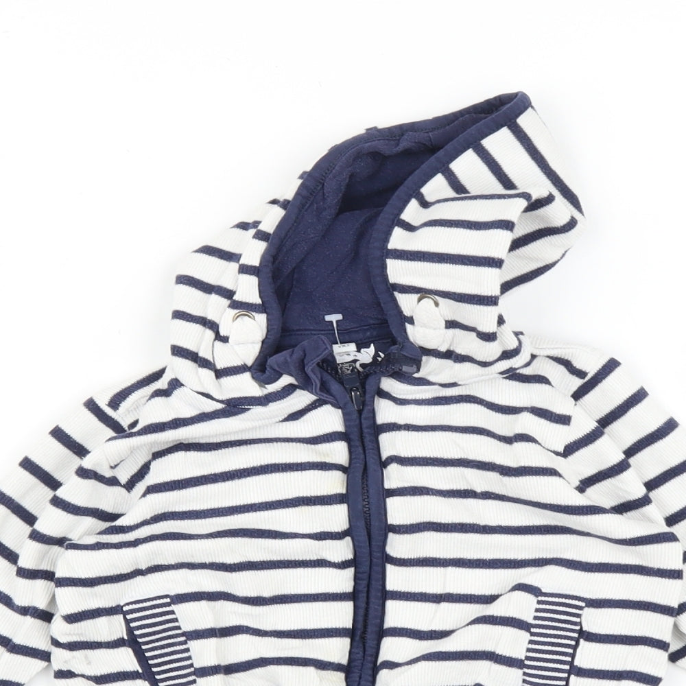 Marks and Spencer Boys Multicoloured Striped  Full Zip Hoodie Size 2-3 Years