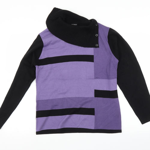 Cashmia Womens Multicoloured Striped  Pullover Jumper Size M
