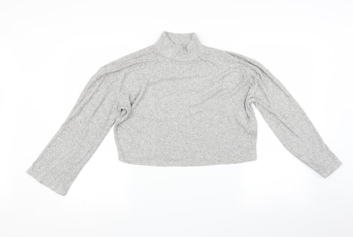 Topshop Womens Grey Basic T-Shirt Size S - Cropped