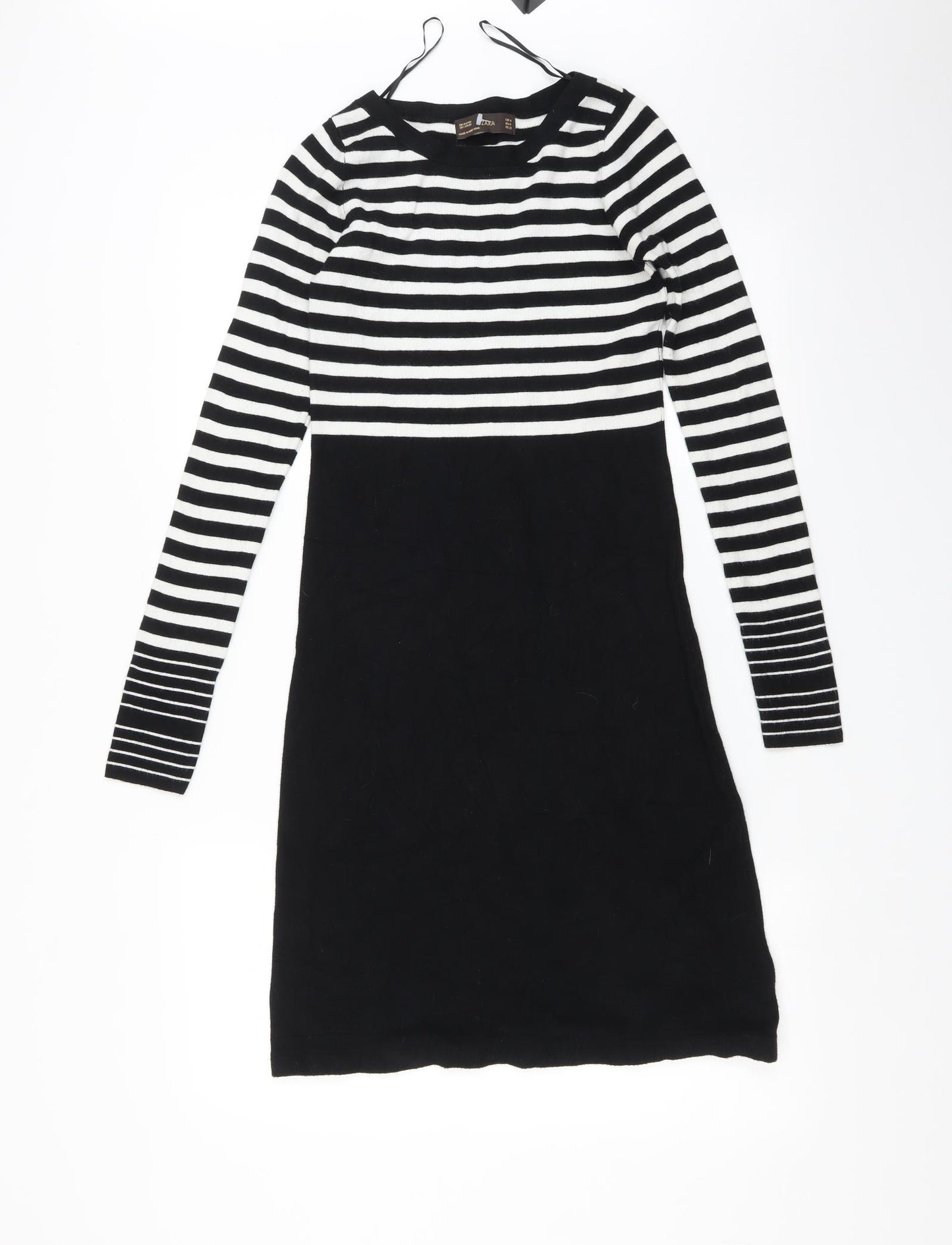 Zara Womens Multicoloured Striped Rayon Fit & Flare  Size M