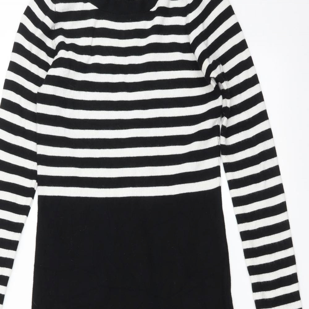 Zara Womens Multicoloured Striped Rayon Fit & Flare  Size M