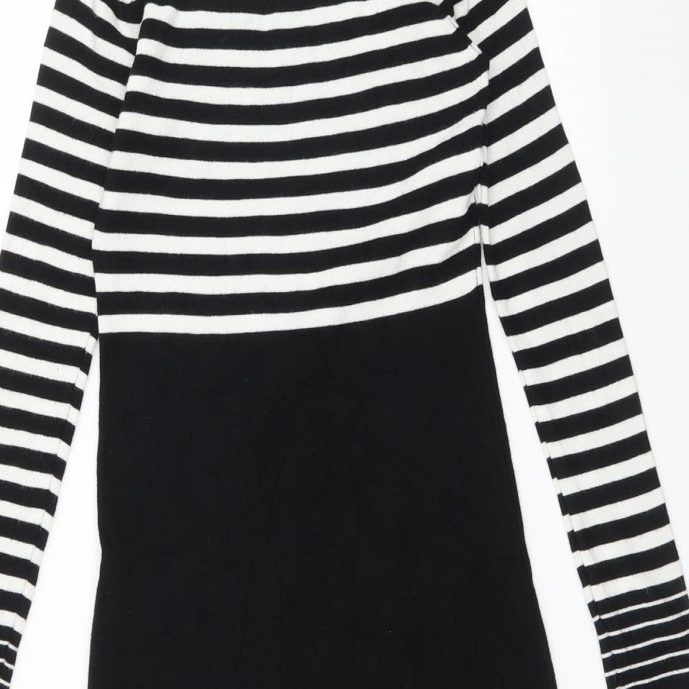 Zara Womens Multicoloured Striped Rayon Fit & Flare  Size M