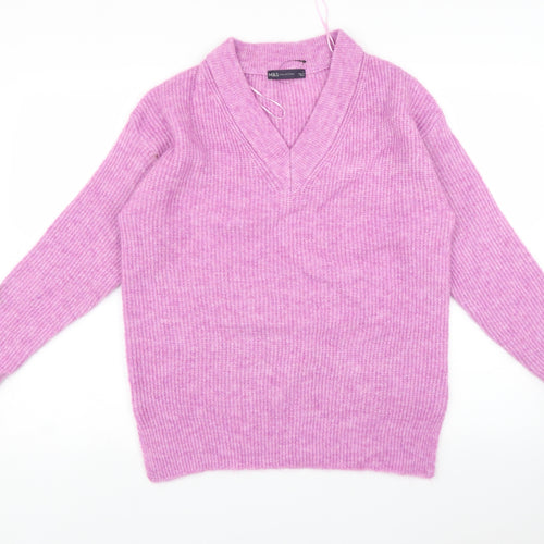 Marks and Spencer Womens Purple   Pullover Jumper Size S
