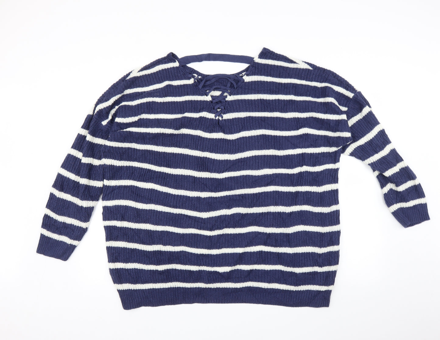 Yours Womens Multicoloured Striped  Pullover Jumper Size 22