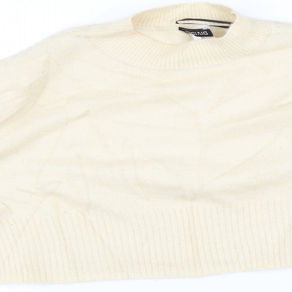H&M Womens Beige Floral  Pullover Jumper Size S  - Cropped