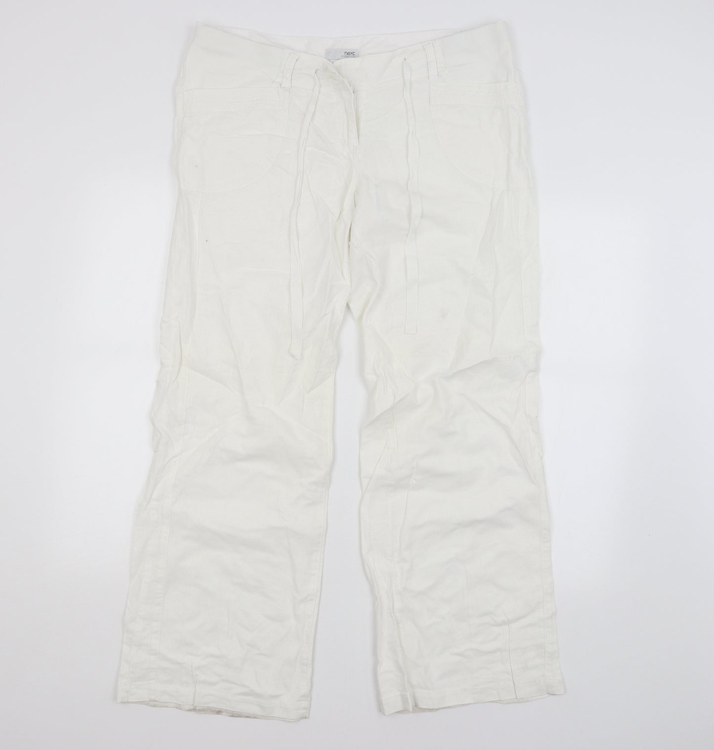 NEXT Womens White   Trousers  Size 14 L29 in - MATERNITY
