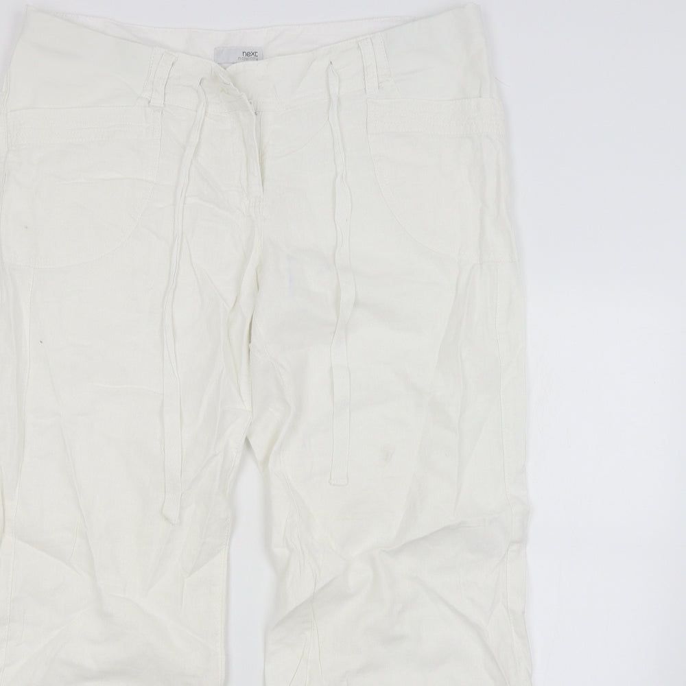 NEXT Womens White   Trousers  Size 14 L29 in - MATERNITY