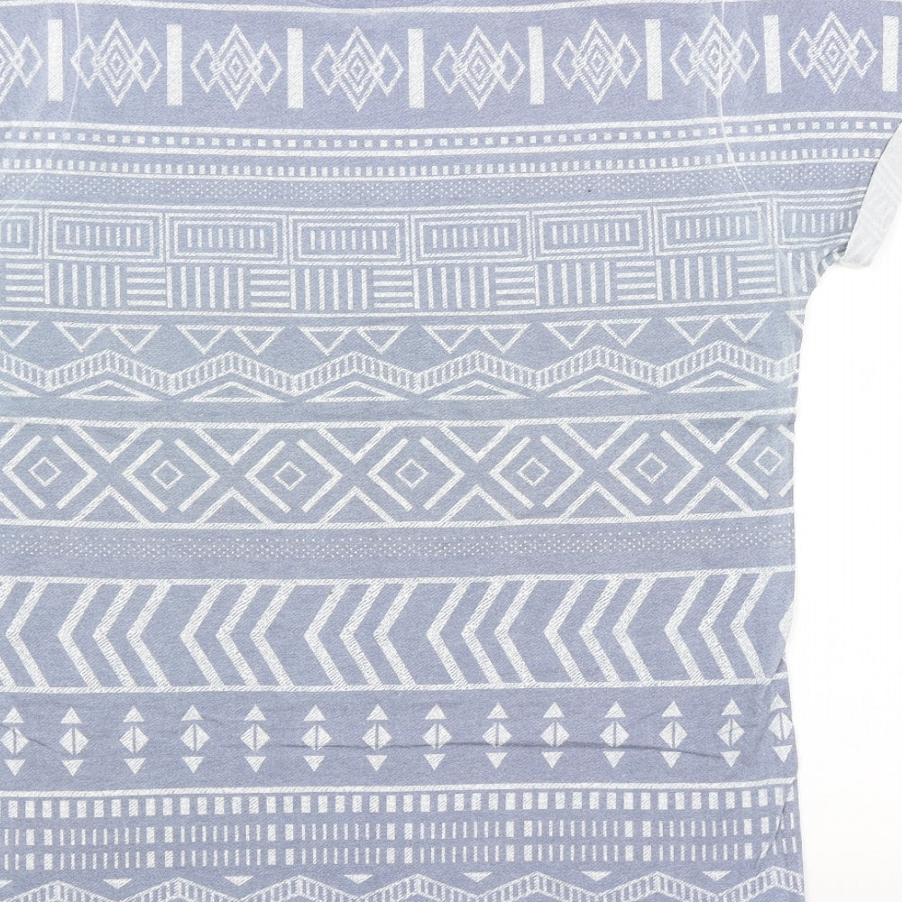 River Island Mens Blue Argyle/Diamond   T-Shirt Size M