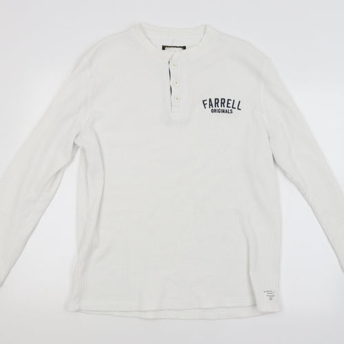 Farrell Mens White Check  Pullover Jumper