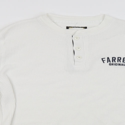 Farrell Mens White Check  Pullover Jumper