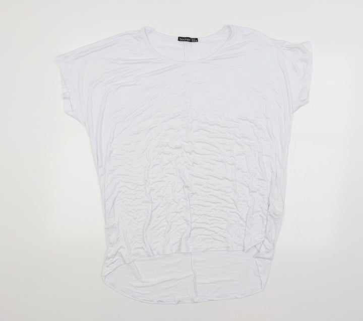 Boohoo Womens White Basic Blouse Size 12