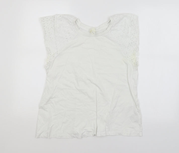 H&M Womens White Argyle/Diamond  Basic Blouse Size M