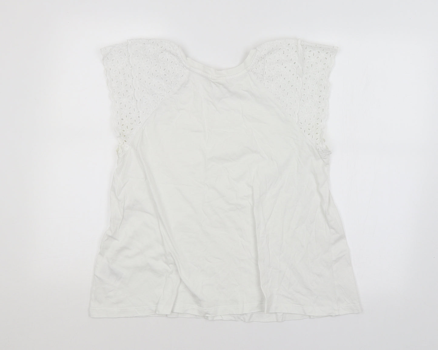 H&M Womens White Argyle/Diamond  Basic Blouse Size M