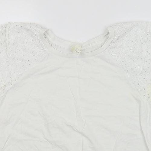H&M Womens White Argyle/Diamond  Basic Blouse Size M