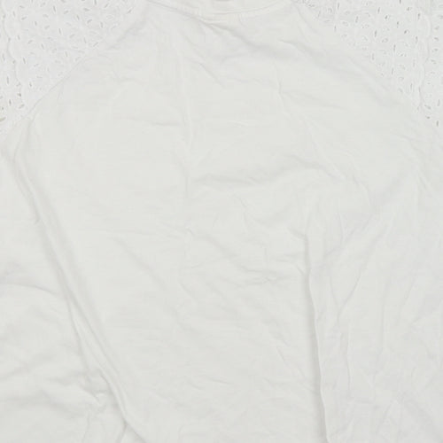 H&M Womens White Argyle/Diamond  Basic Blouse Size M