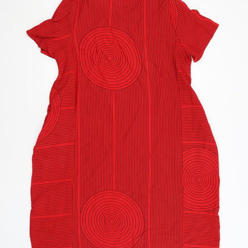 Preworn Womens Red Striped  A-Line
