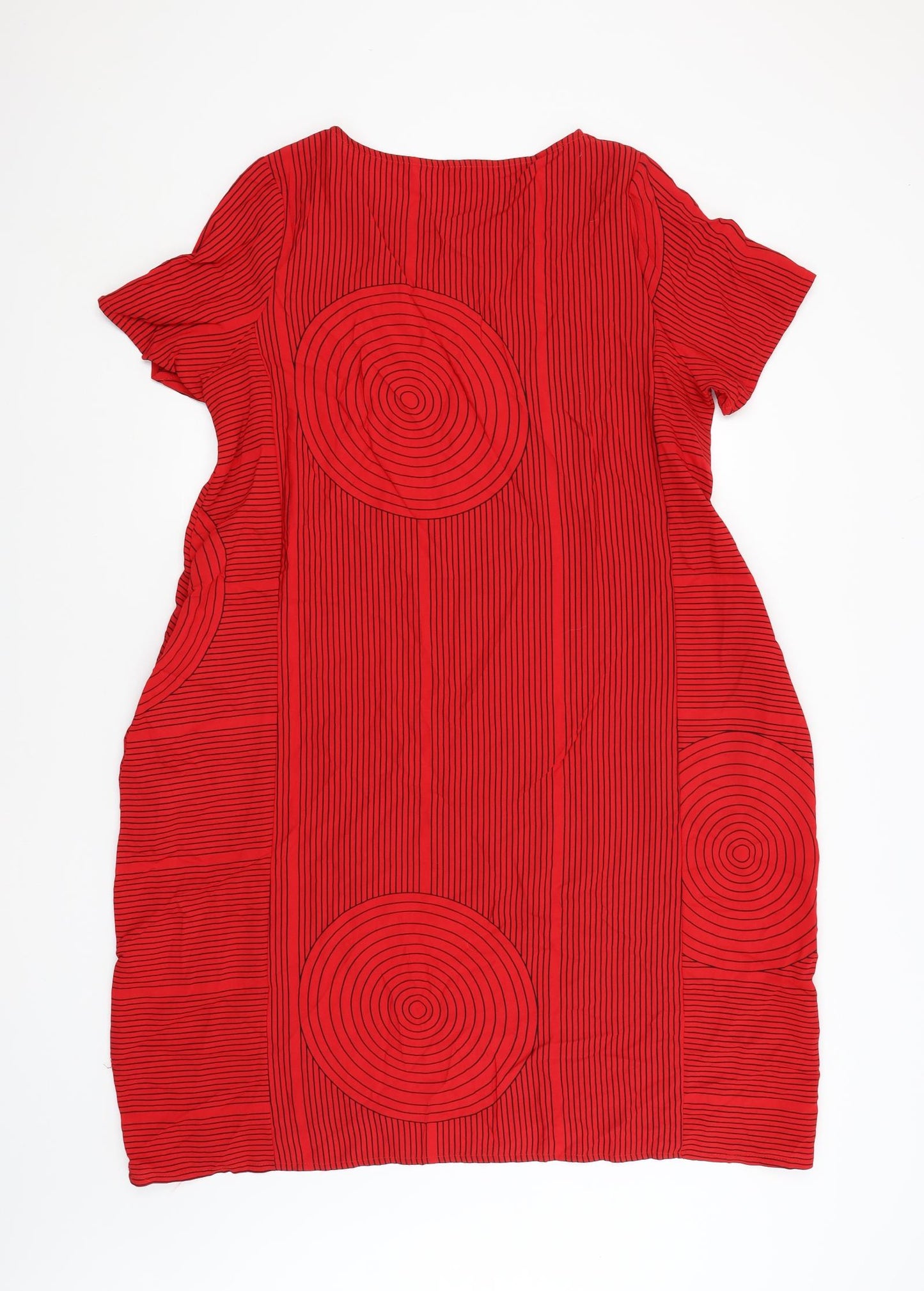 Preworn Womens Red Striped  A-Line