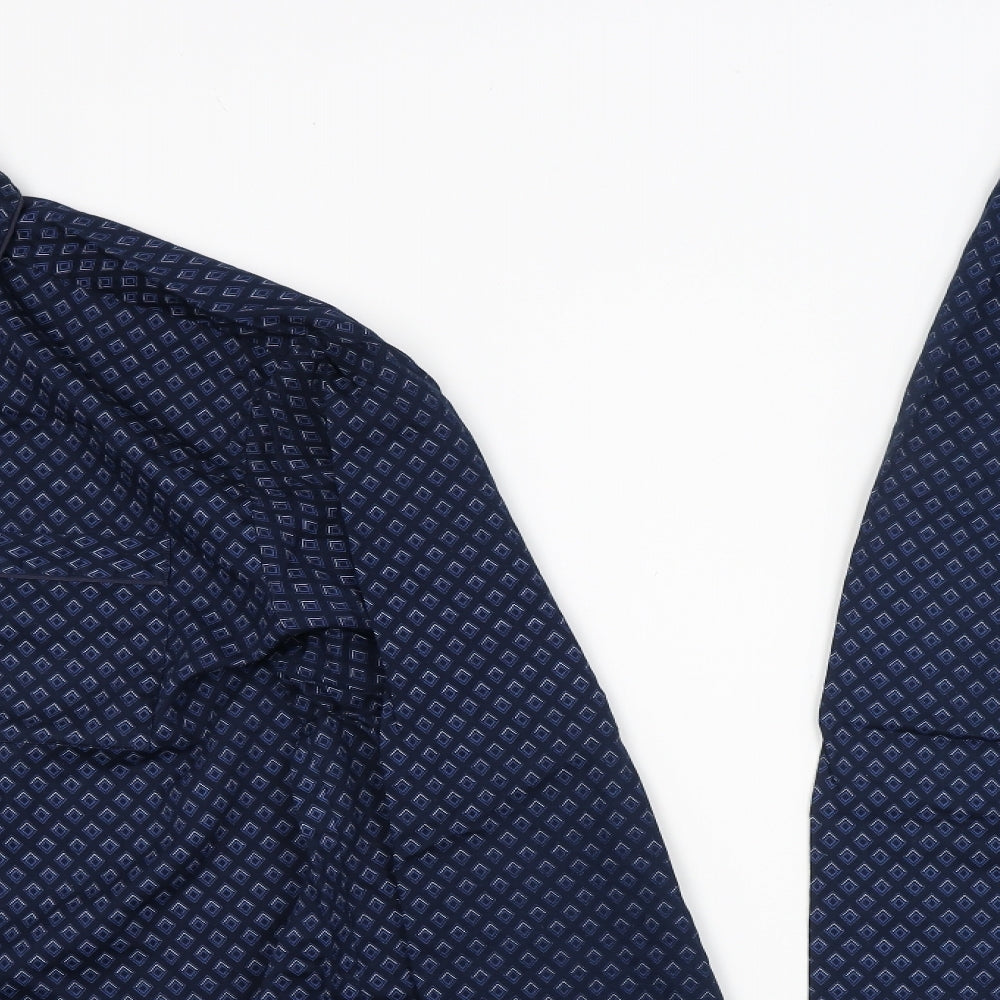 M&S Mens Blue Argyle/Diamond   Pyjama Set Size L