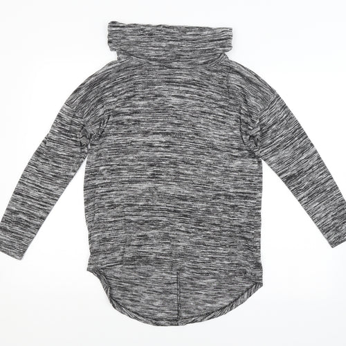 TU Womens Grey Striped  Pullover Sweatshirt Size 12