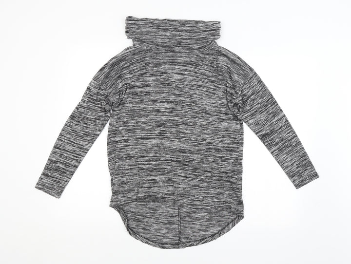 TU Womens Grey Striped  Pullover Sweatshirt Size 12