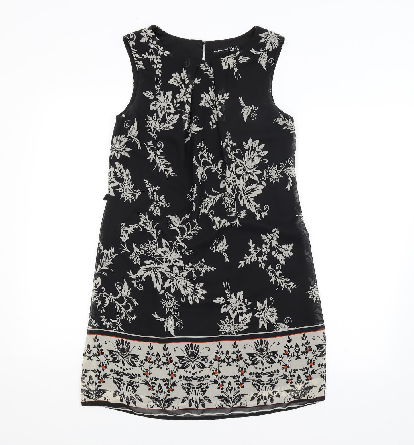 Atmosphere Womens Black Floral  A-Line  Size 8