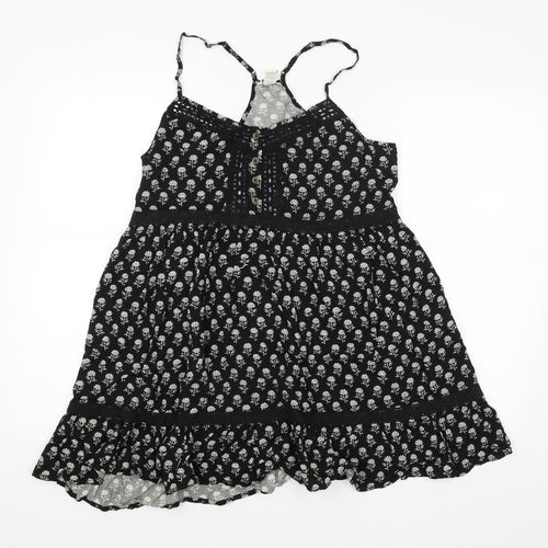FOREVER21 Womens Black Floral  Basic Blouse Size L