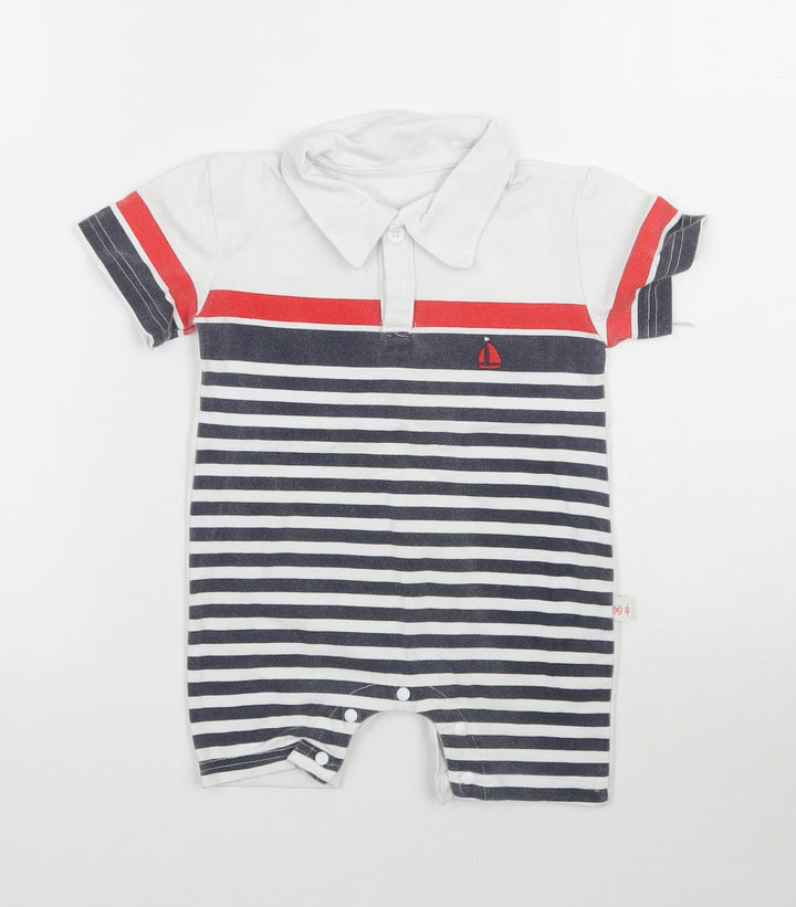 Preworn Baby Multicoloured Striped Babygrow One-Piece Size 3-6 Months