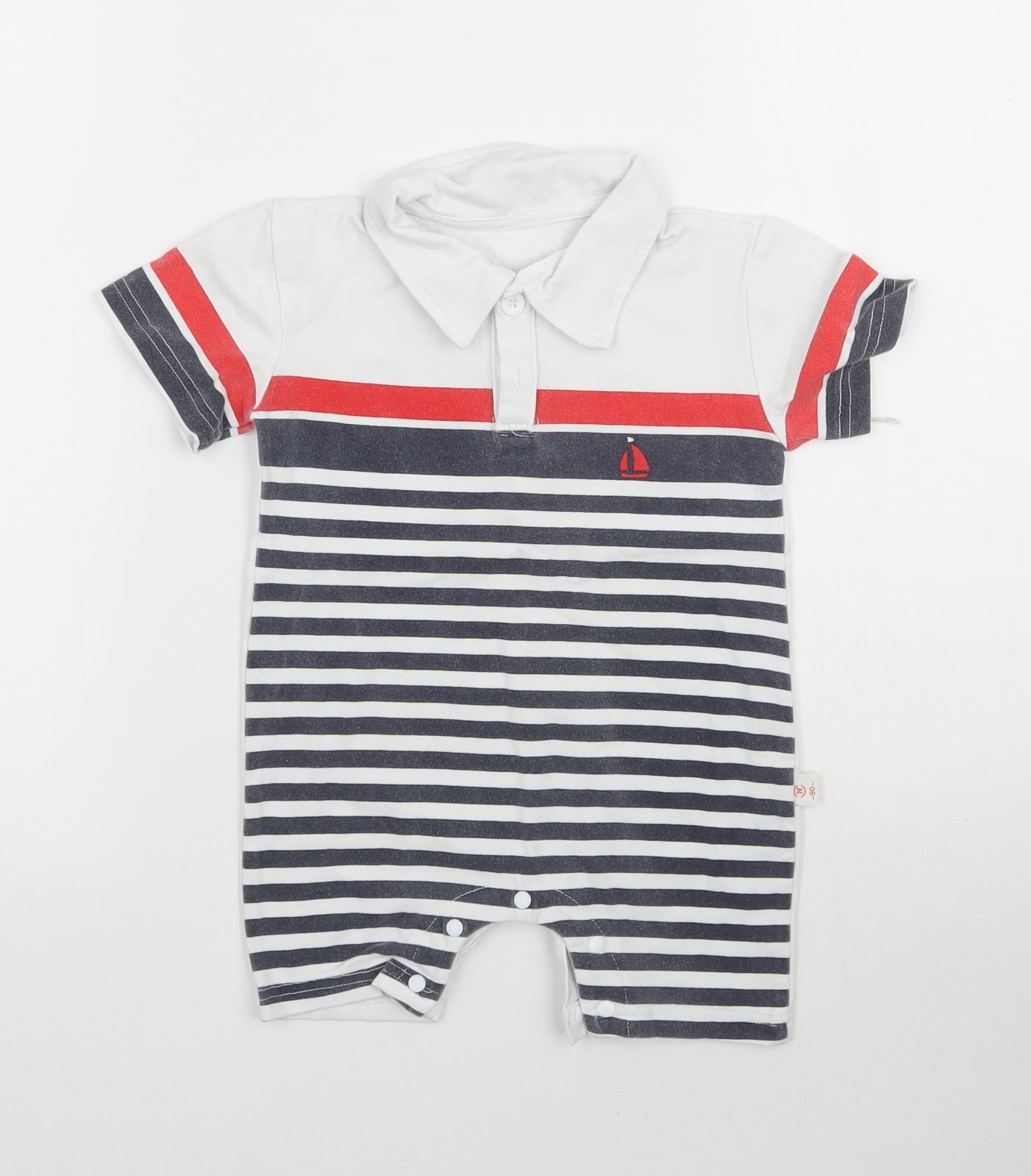 Preworn Baby Multicoloured Striped  Babygrow One-Piece Size 3-6 Months