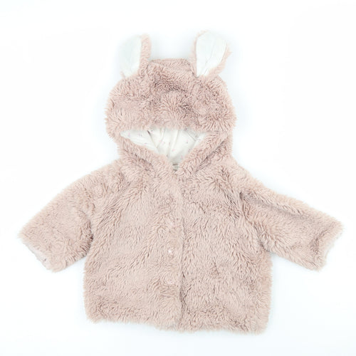 NEXT Girls Pink   Jacket  Size 3-6 Months  - Fluffy animal ears