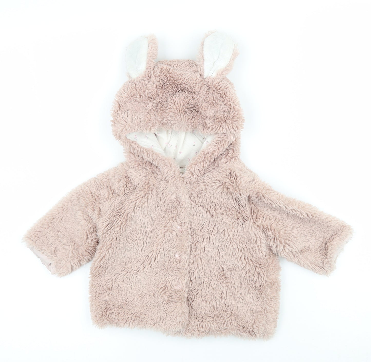 NEXT Girls Pink   Jacket  Size 3-6 Months  - Fluffy animal ears
