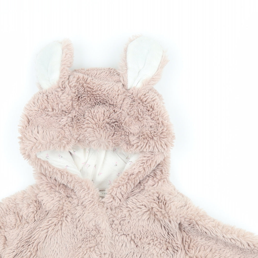 NEXT Girls Pink   Jacket  Size 3-6 Months  - Fluffy animal ears