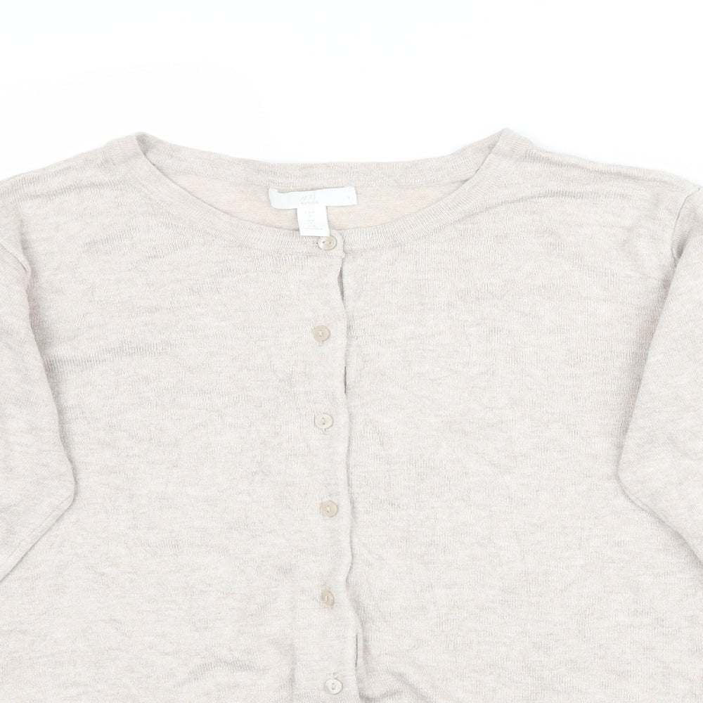 H&M Womens Beige   Cardigan Jumper Size S