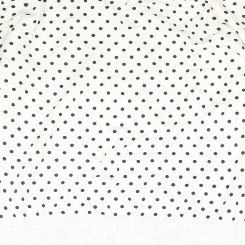 Dorothy Perkins Womens Ivory Polka Dot Knit Pullover Jumper Size 10