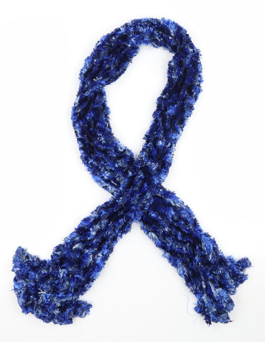 Front view of Preworn unisex blue scarf