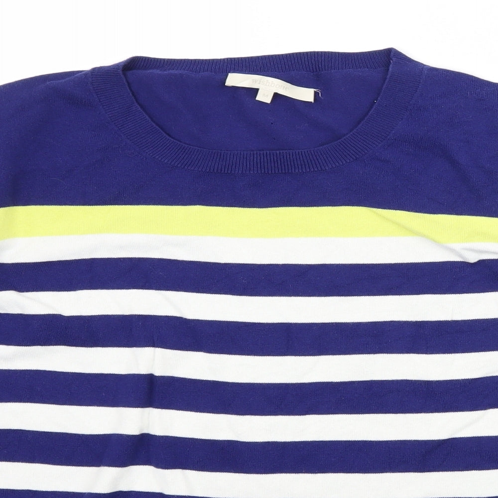 Wishbone Womens Multicoloured Striped Knit Pullover Jumper Size M