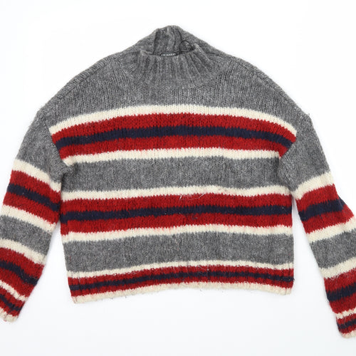 Primark Womens Multicoloured Striped Knit Pullover Jumper Size 2XS