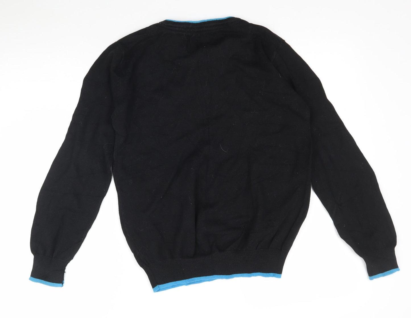 Rebel Boys Black  Knit Pullover Jumper Size 11-12 Years