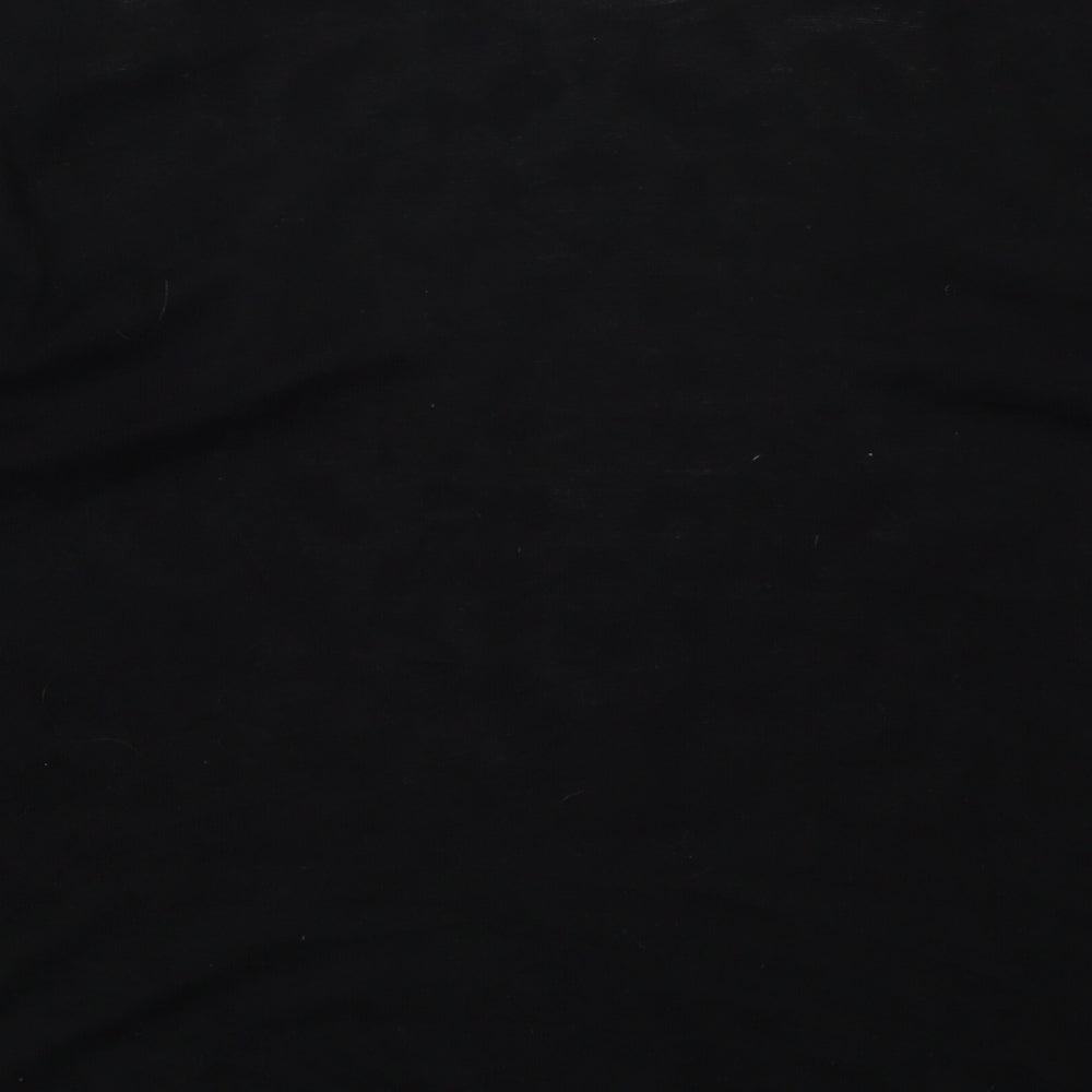 Warehouse Womens Black Animal Print  Basic T-Shirt Size 10  - Blue