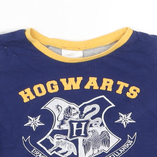 Preworn Boys Blue   Basic T-Shirt Size 3-4 Years  - Harry Potter Hogwarts