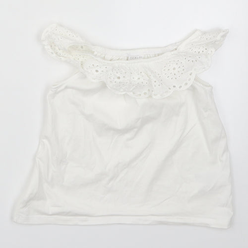 F&F Girls White   Basic T-Shirt Size 4-5 Years