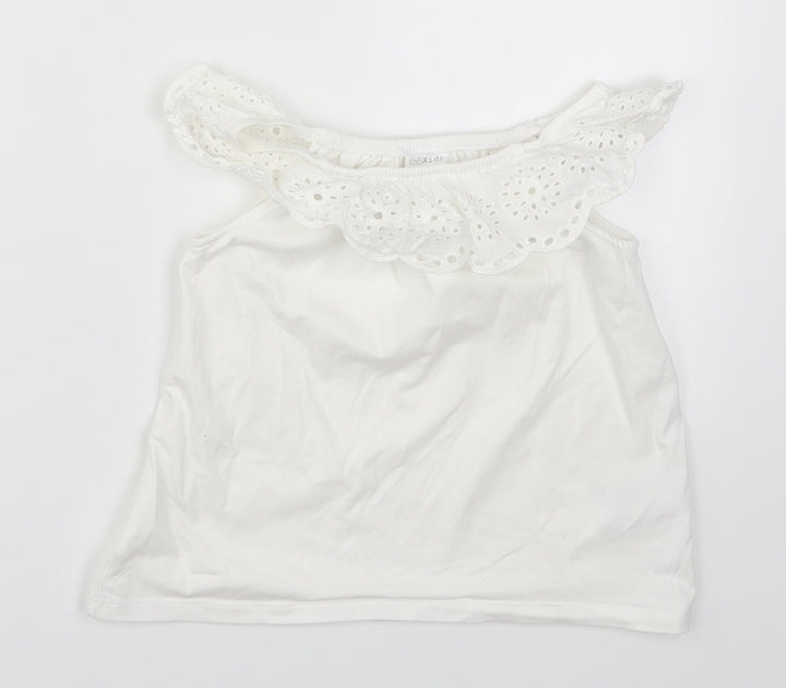 F&F Girls White Basic T-Shirt Size 4-5 Years