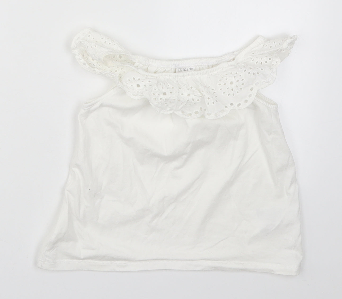 F&F Girls White   Basic T-Shirt Size 4-5 Years