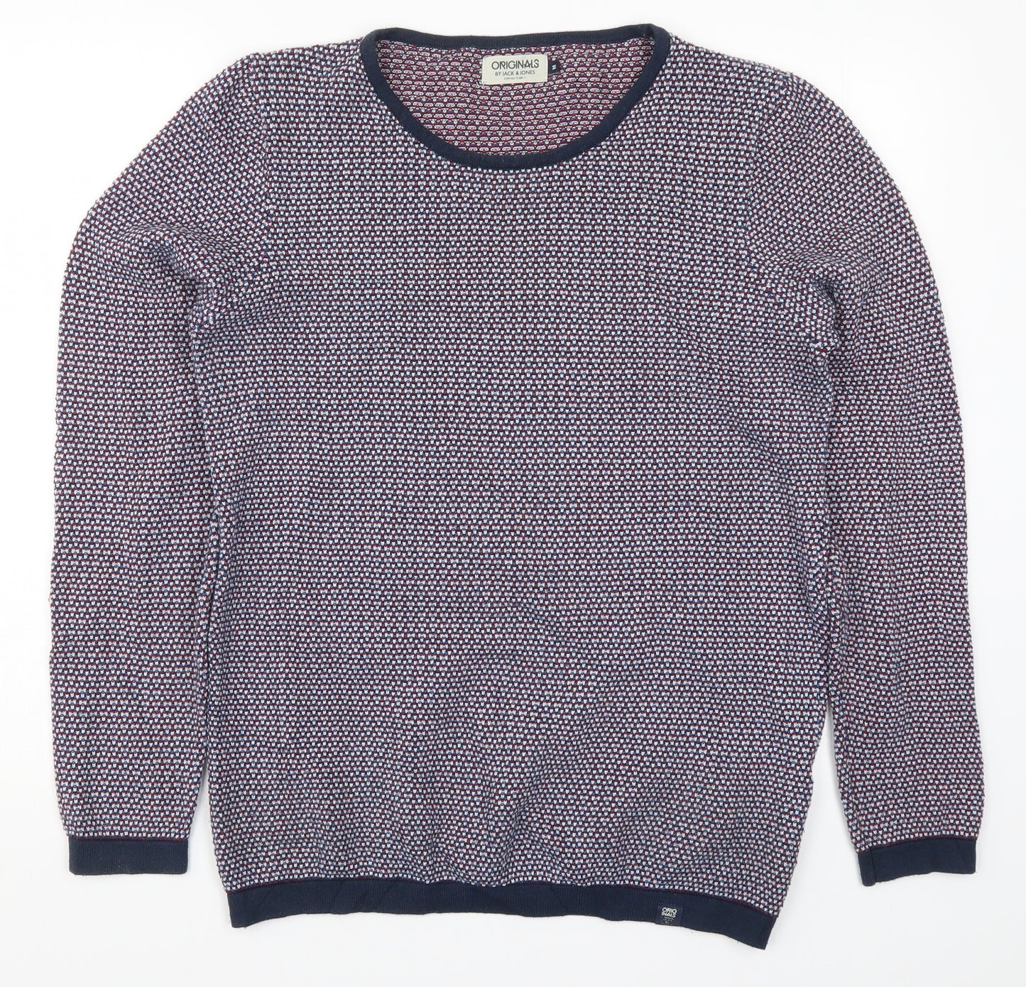 JACK & JONES Mens Blue  Knit Pullover Jumper Size M  - Red